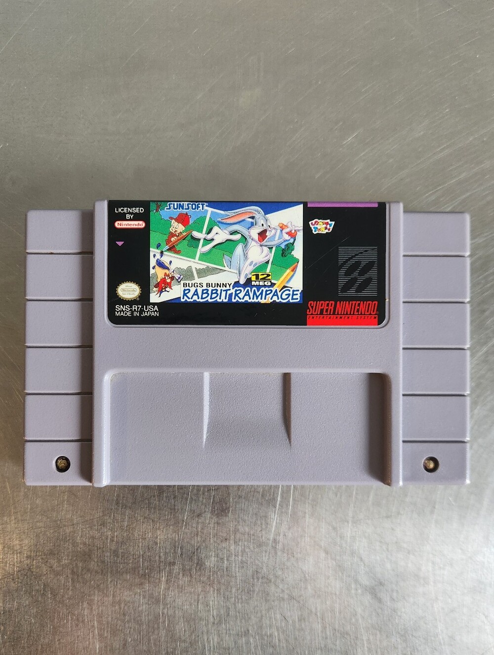 Super Nintendo Bugs Bunny Rabbit Rampage Game Cartridge -
